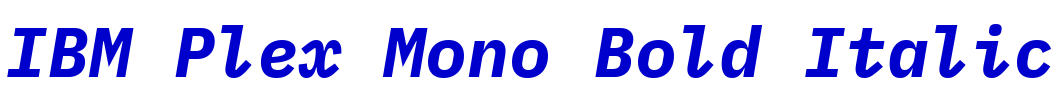 IBM Plex Mono Bold Italic police de caractère